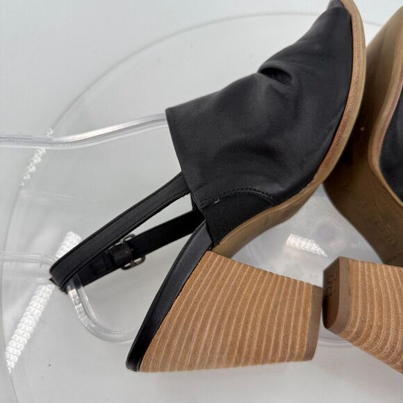 Paul Green Raquel Sandal Womens 10 Black Leather Open Toe Bootie Slingback - Picture 8 of 16